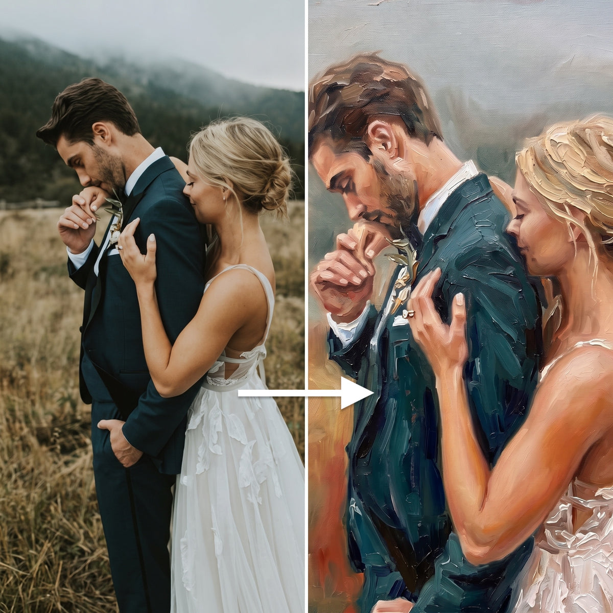 Wedding photo to painting