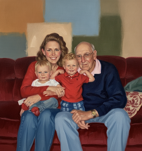 Don't include anyone in a photo you don't want painted. For example, if you only want grandpa from the original photo, make sure no one else is included.